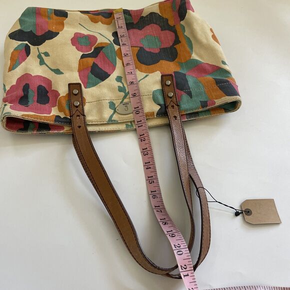 FOSSIL Colorful Floral Tote Purse Boho Country Zippered Closure - Picture 5 of 11